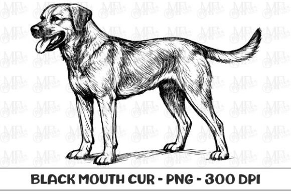 Black Mouth Cur Dog Sketch PNG: A Versatile Design Asset for Creators