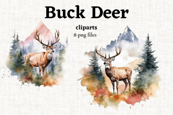 Buck Deer Clipart Mountain Forest 8 PNG: A Design Resource Review