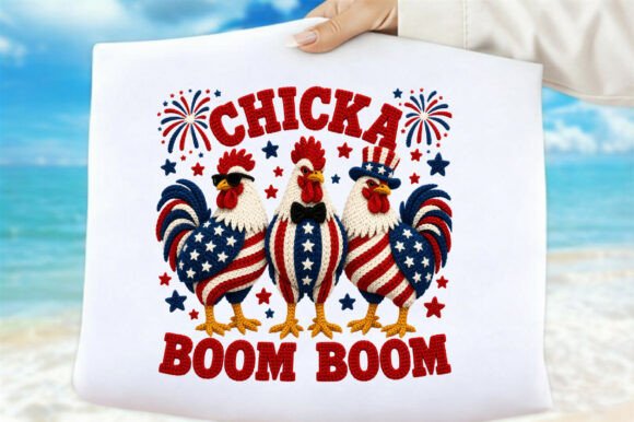 Chicka Boom Boom Funny Patriotic Chicken: A Creative Asset for Modern DIY Projects