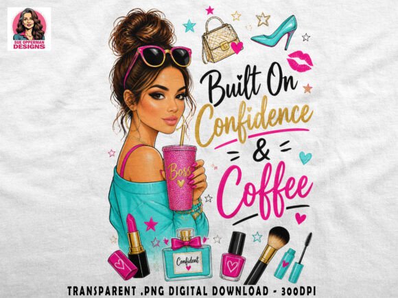 Empowering Your Brand with the Built on Confidence Coffee Boss PNG Design