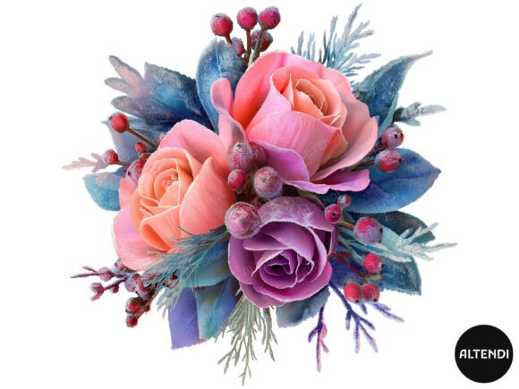 Frosted Pink Rose Bouquets Clipart Guide