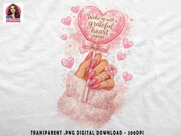 Grateful Heart Pink Heart Wand PNG