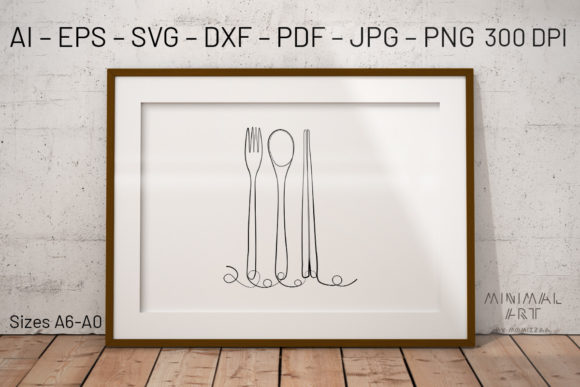 Strategic Minimalism: Leveraging Wall Art One Line Kitchen Svg for Brand and Space Design