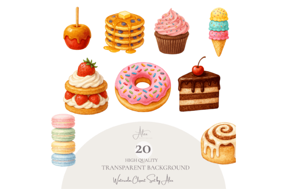 Sweeten Designs: Dessert Clipart PNG Set