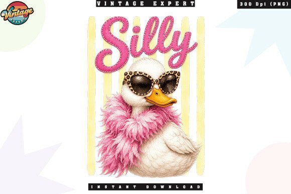 Trendy Duck with Leopard Glasses PNG