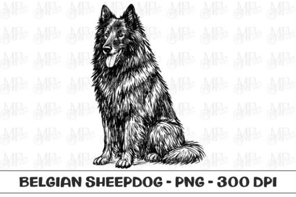 Unlocking Creative Potential with the Belgian Sheepdog Dog Sketch PNG