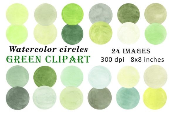 Watercolor Circles Green Clipart PNG: A Versatile Design Asset for Creators