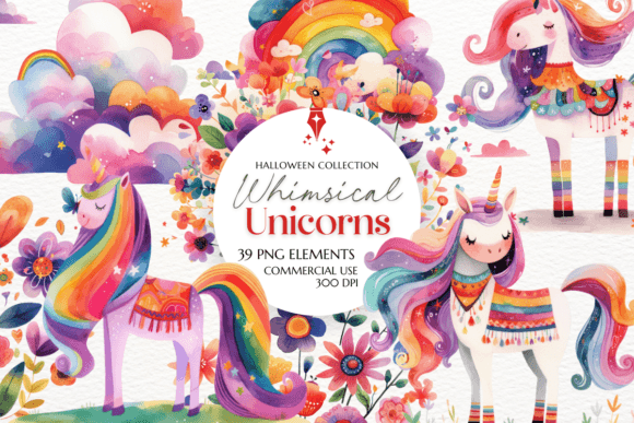 Whimsical Unicorns Clipart Sublimation Guide
