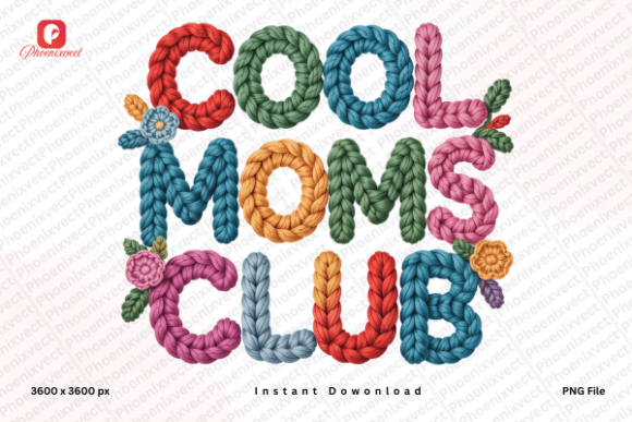 Yarn Crochet Cool Moms Club PNG