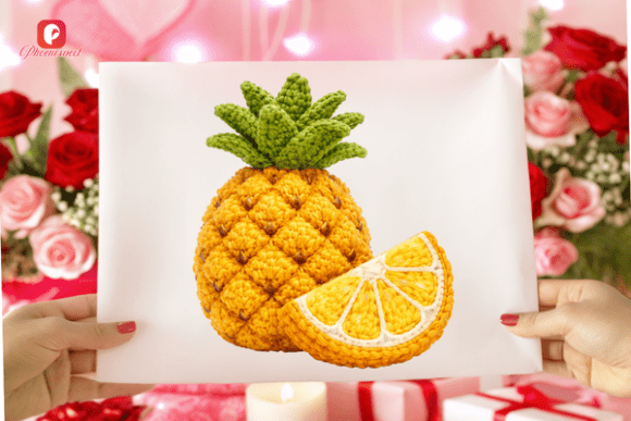 Yarn Crochet Pineapple PNG: A Tropical Design Asset