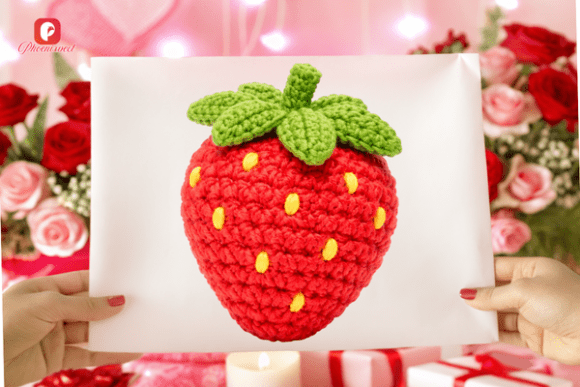 Yarn Crochet Strawberry PNG: Bringing Handmade Charm to Digital Designs